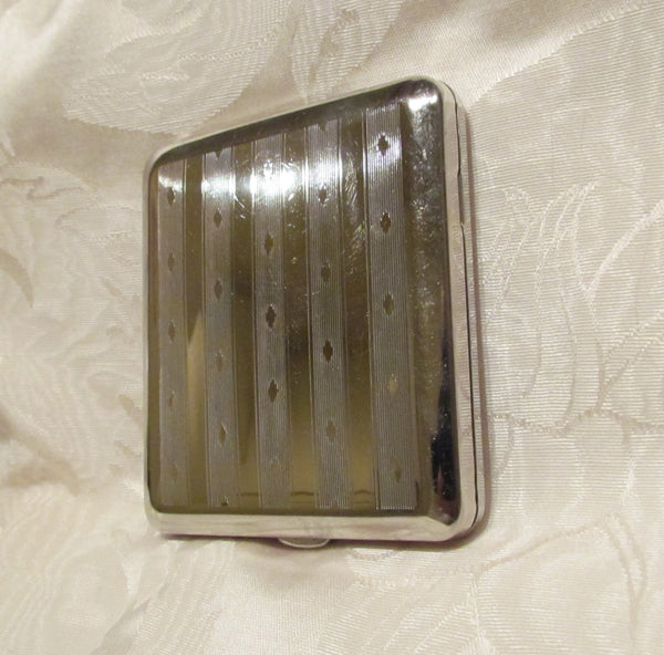 Vintage Silver Cigarette Case German 1940s Business Card Case Credit Card Holder