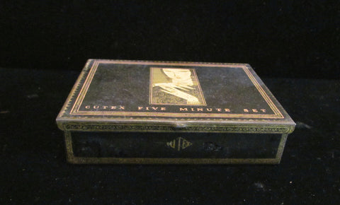 Cutex Nail Care Tin 1920's Art Deco Box Vintage Vanity Tin RARE