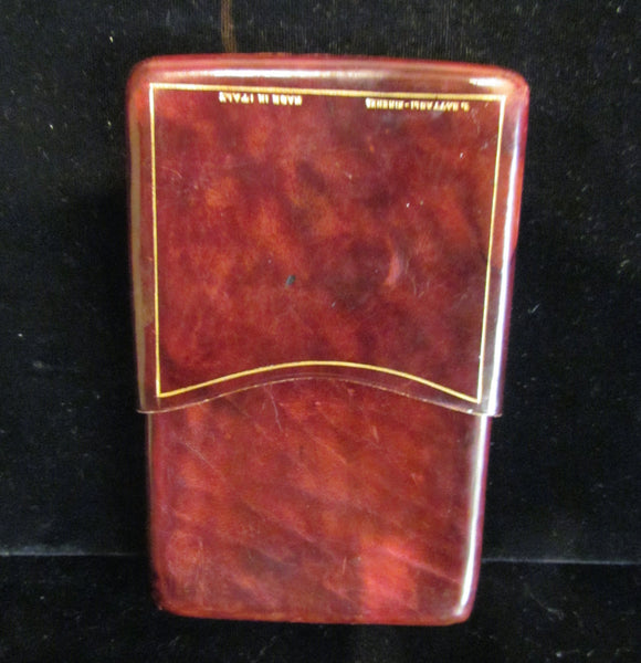 Vintage Tooled Leather Cigarette Case 1940's Italian Brown Leather Case LOVELY CONDITION